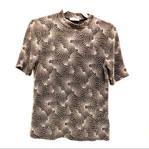 NWOT Black and Gold Sparkly Mock T Shirt